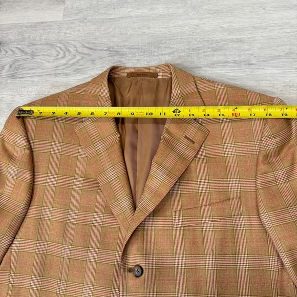 Ermenegildo Zegna Single Breasted Brown Plaid Tartan Blazer 100% Wool - Picture 7 of 17